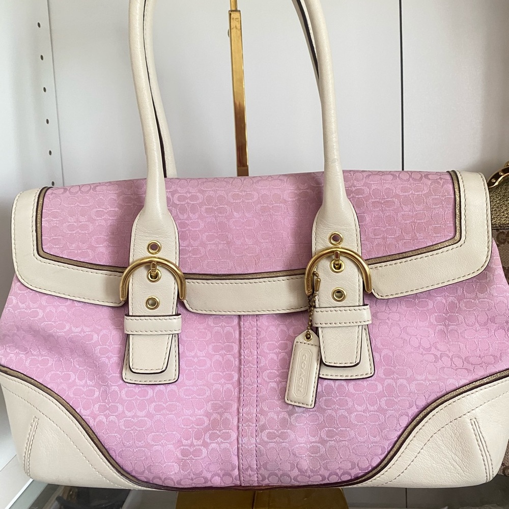 Coach Soho Pink white Top handle Purse